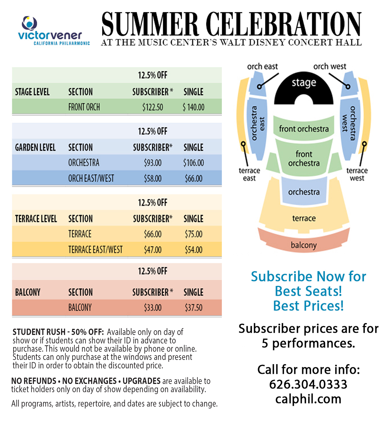 Walt Disney Concert Hall Seating Chart
